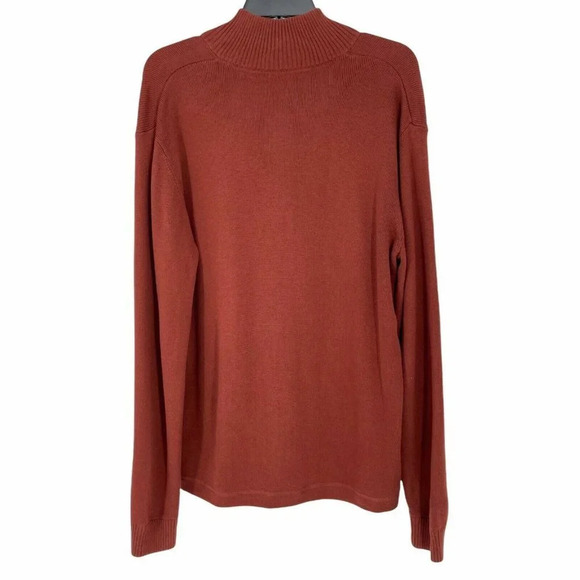 Royal Robbins Sweater Men's Sz L Red Knit Mock Neck 1/4 Zip Stretch Long Sleeves - Picture 2 of 9